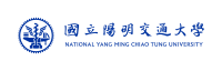 藍色校徽中英文書法體校名橫_式組合